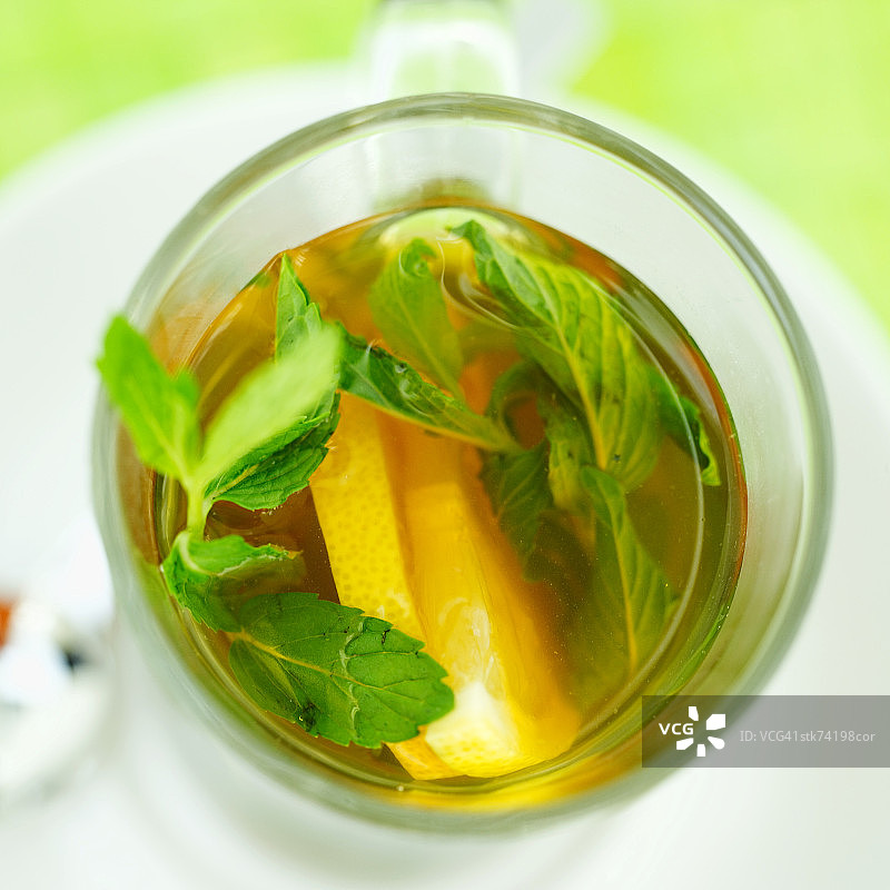 冰镇茶的特写镜头图片素材