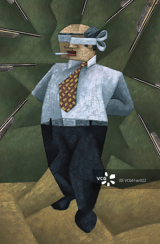 在行刑队面前的男人图片素材