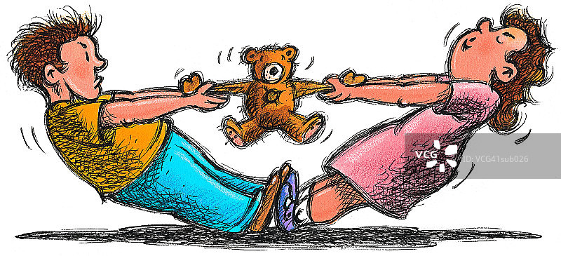 泰迪熊拔河图片素材