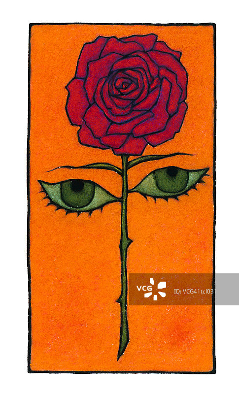 红玫瑰与女人眼睛图片素材