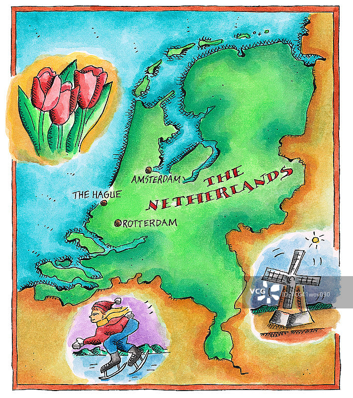 荷兰地图图片素材