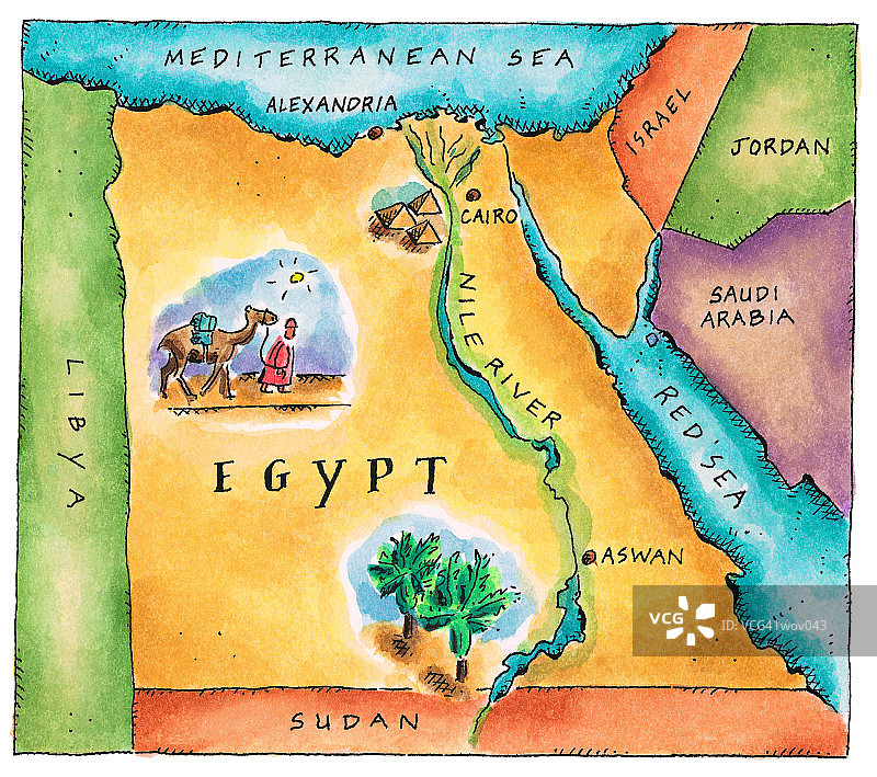 埃及地图图片素材