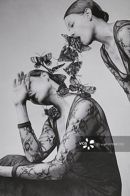 多张蝴蝶美人图图片素材