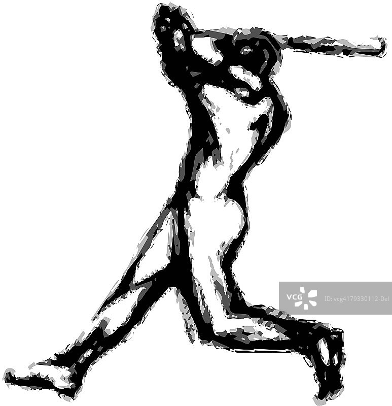 棒球运动员、击球手、笔和墨水图片素材