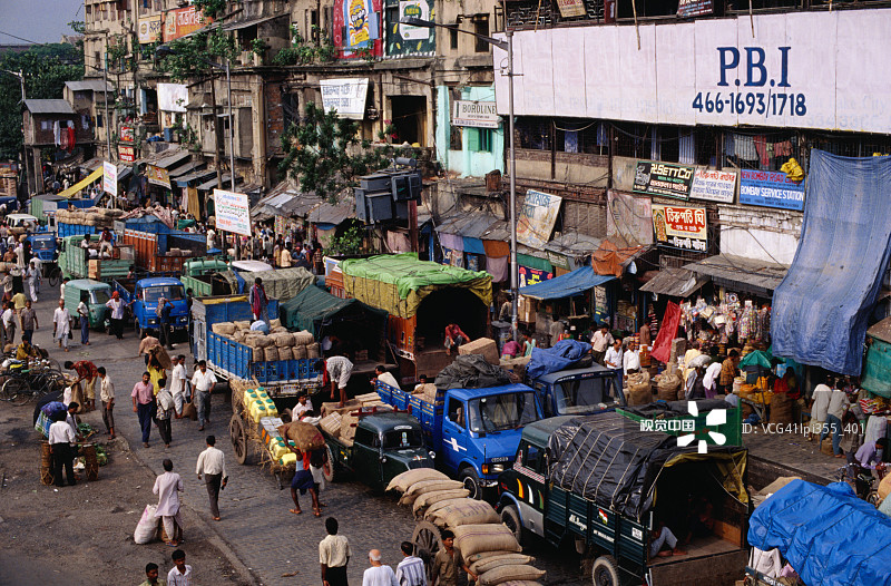 印度西孟加拉邦加尔各答布拉集市的午后图片素材