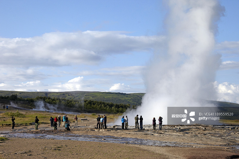 冰岛豪卡道лур山谷的斯特罗克间歇泉图片素材