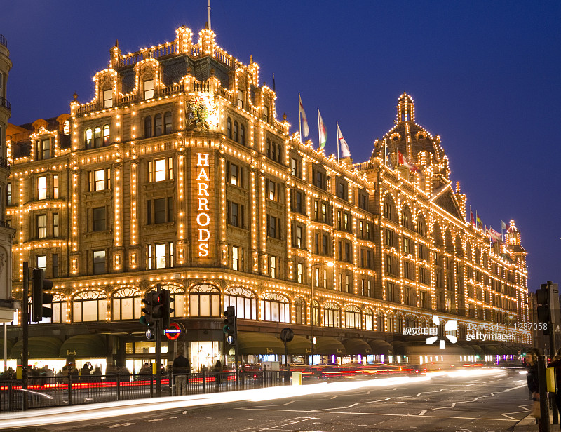 伦敦骑士桥哈罗德百货商店图片素材