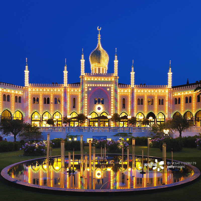 丹麦哥本哈根蒂沃利花园市集图片素材