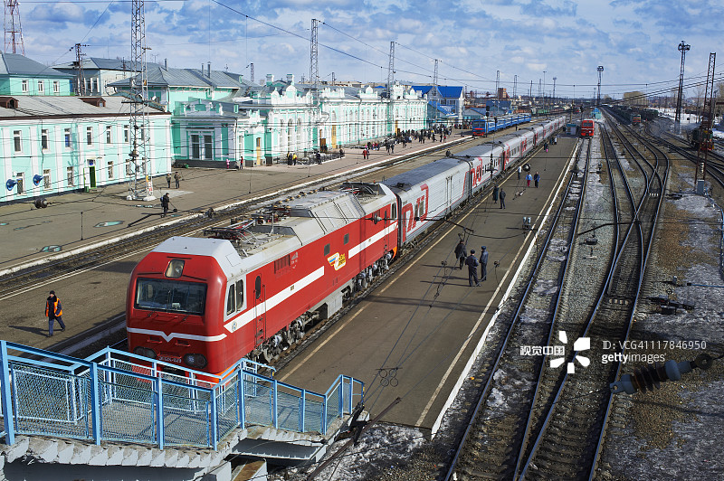 俄罗斯塔加火车站，西伯利亚大铁路图片素材