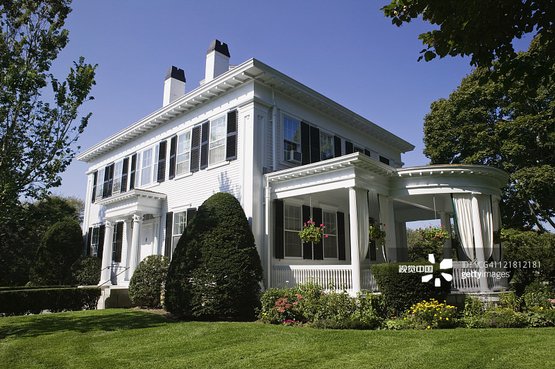 Dr. Daniel Fisher故居：19世纪40年代联邦风格历史建筑图片素材