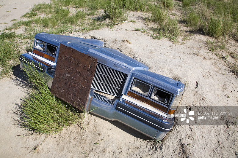 Carhenge美国内布拉斯加州艾利恩斯市附近英国巨石阵复制品图片素材