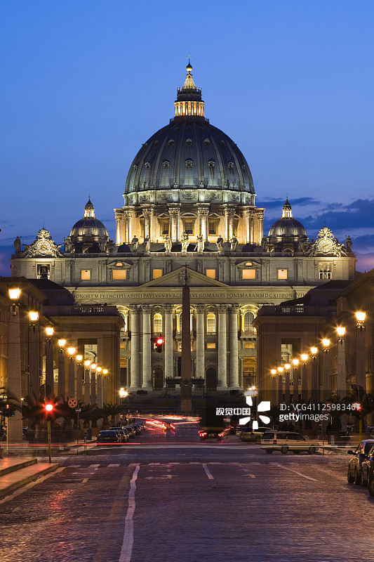 意大利罗马梵蒂冈夜景图片素材