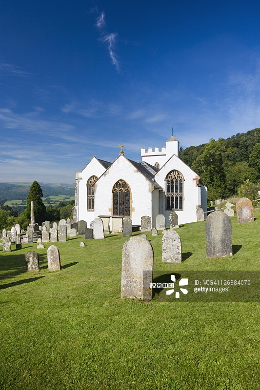塞尔沃西诸圣教堂，埃克斯穆尔国家公园，萨默塞特，英国图片素材