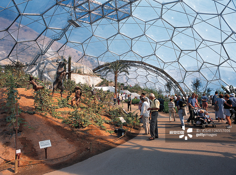 伊甸园工程的温暖温带生物群落内部景观图片素材