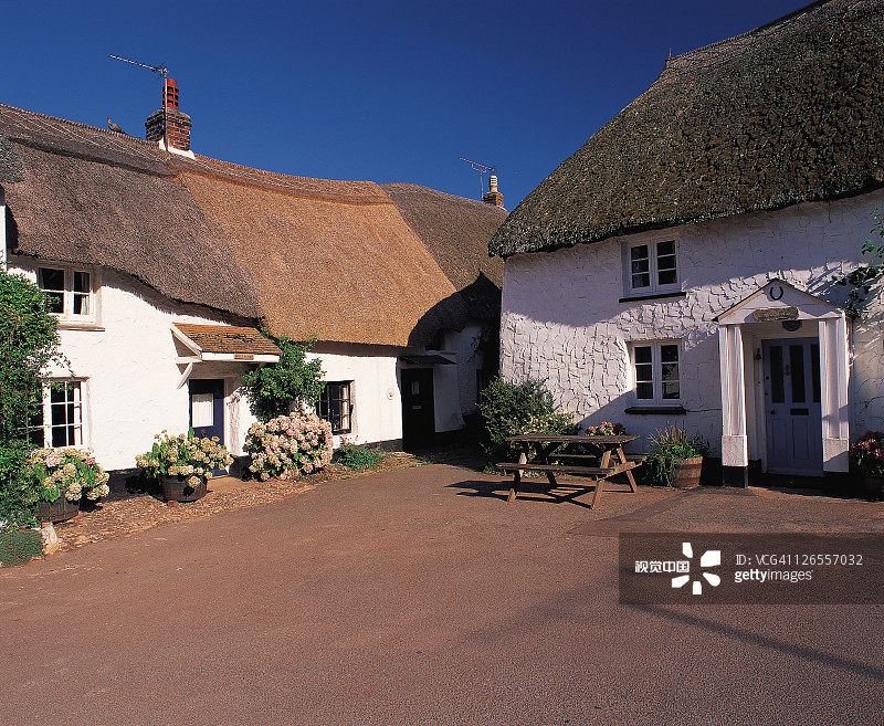 霍普湾的茅草小屋图片素材