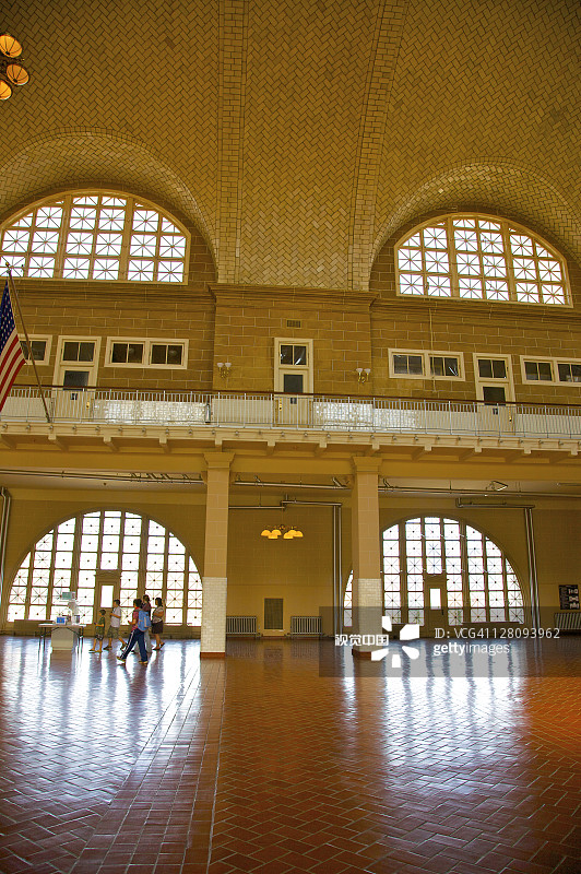 纽约港埃利斯岛主厅内景图片素材