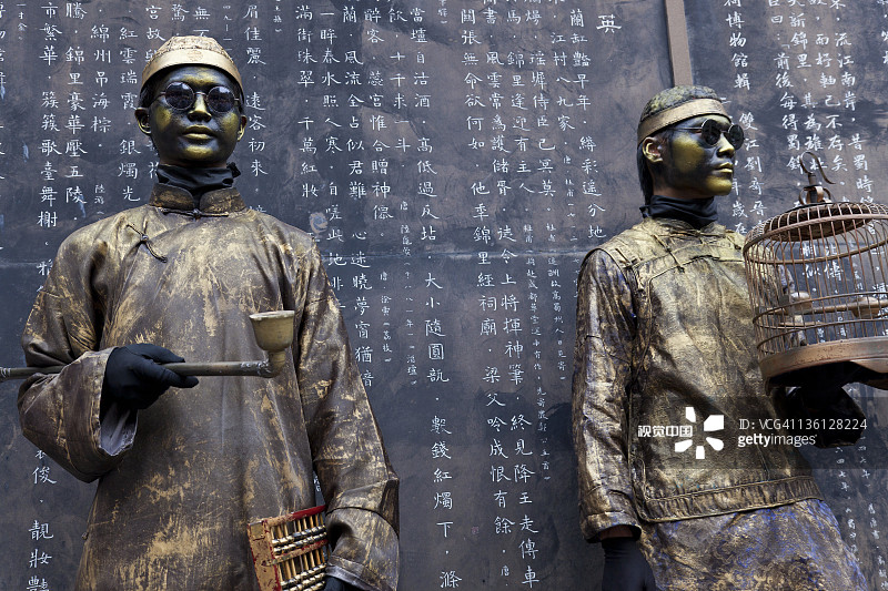 成都锦里街的街头表演图片素材