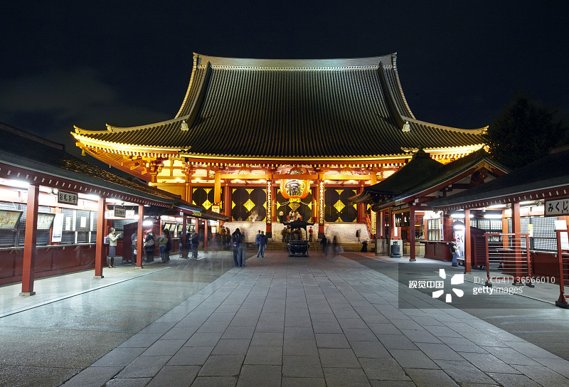 浅草寺夜景图片素材