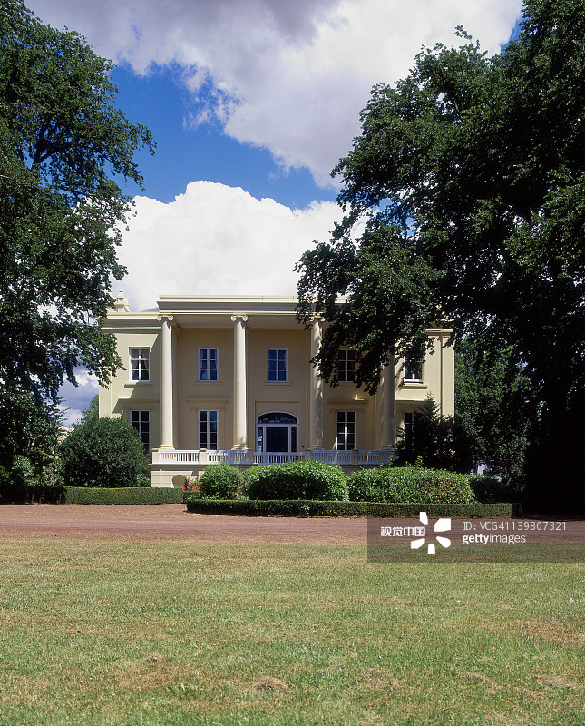 澳大利亚塔斯马尼亚尼罗河畔的克拉伦登摄政时期住宅，1838年图片素材