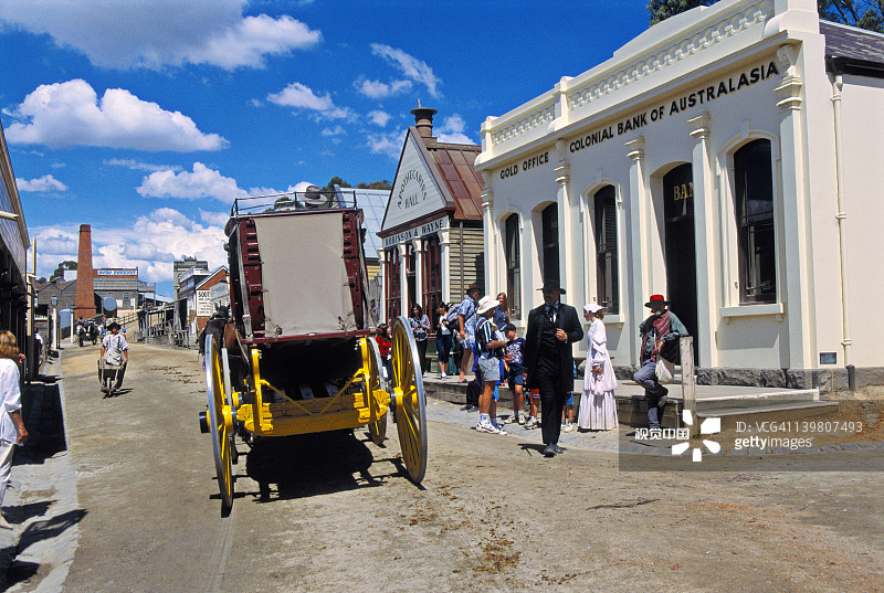 澳大利亚巴拉瑞特主权山历史区的主要街道图片素材