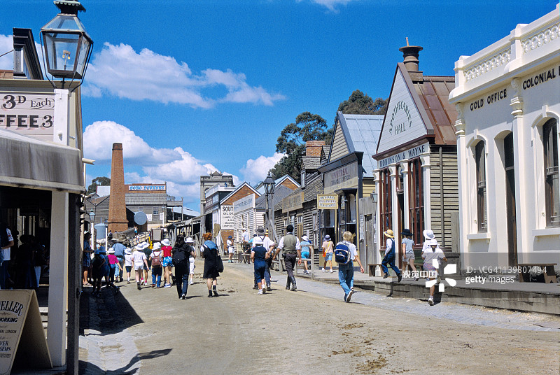 澳大利亚巴拉瑞特主权山历史区的主要街道图片素材