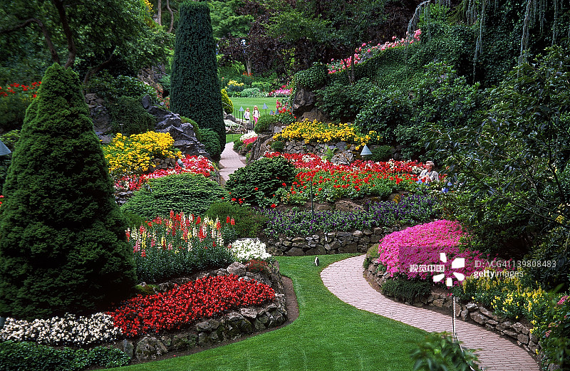 加拿大不列颠哥伦比亚省温哥华岛布查特花园图片素材