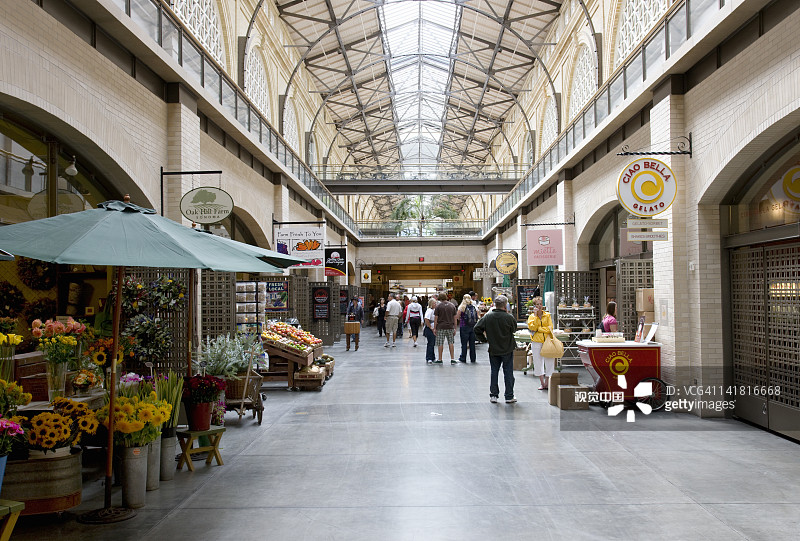 美国加利福尼亚州旧金山渡轮大厦市场内部图片素材