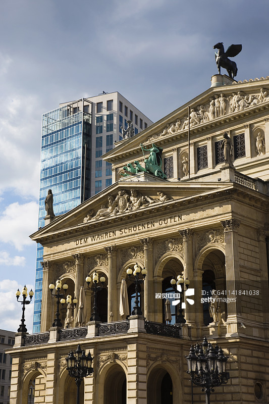 德国黑森州法兰克福，老歌剧院，歌剧院广场图片素材