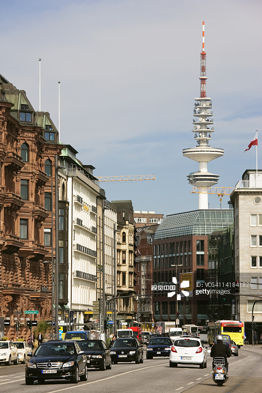 德国汉堡：电视塔，少女堤图片素材