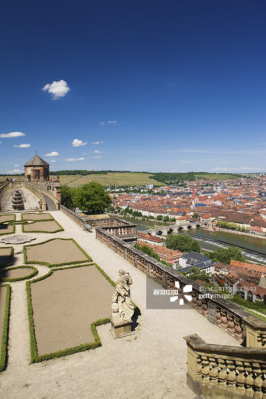德国巴伐利亚维尔茨堡：马里恩贝格要塞花园图片素材