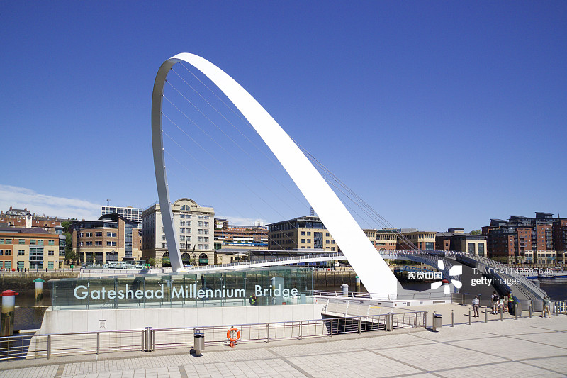 盖茨黑德千禧桥，纽卡斯尔，泰恩河畔，英格兰图片素材