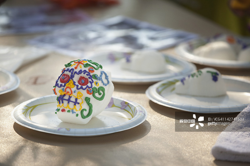 亡灵节骷髅装饰特写图片素材