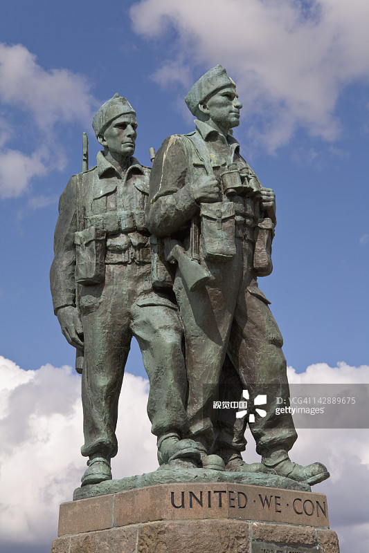 斯皮安桥突击队纪念碑，苏格兰高地图片素材