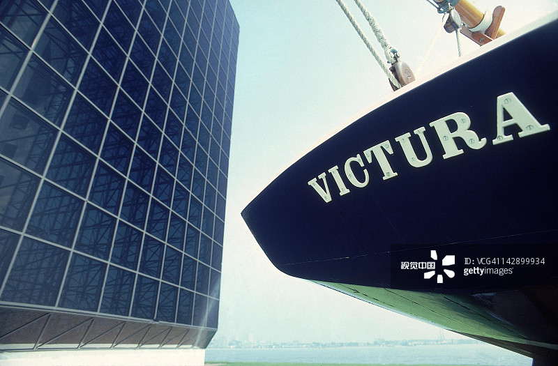 肯尼迪图书馆，他的帆船维克图拉，波士顿，马萨诸塞州图片素材