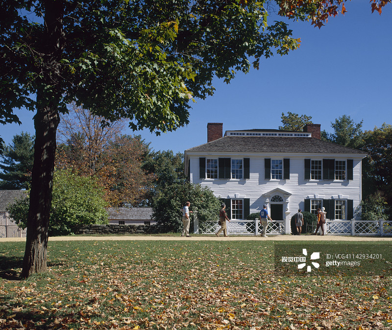 木板房，老斯特布里奇村，马萨诸塞州，美国图片素材