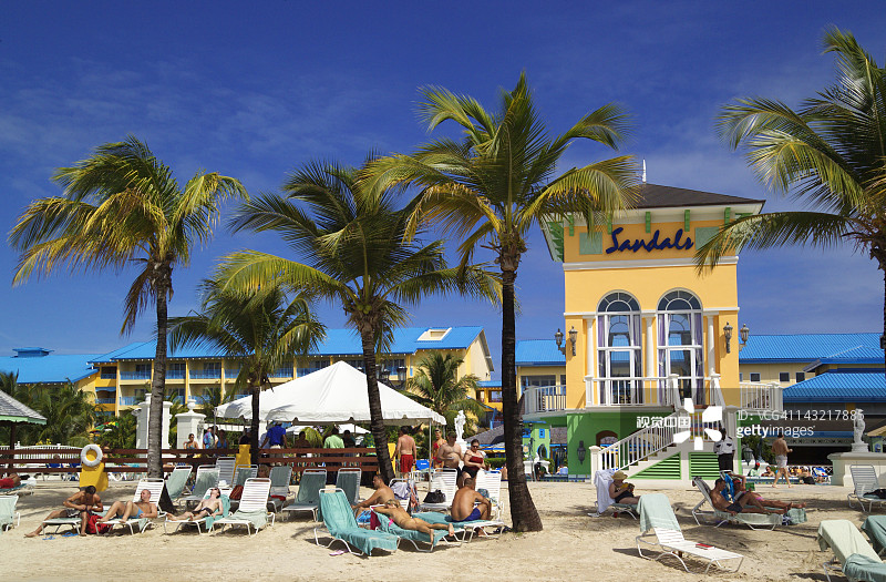 圣卢西亚罗德尼湾的凉鞋度假村（加勒比海）图片素材