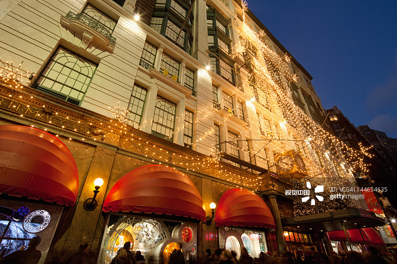 圣诞节期间的纽约梅西百货图片素材