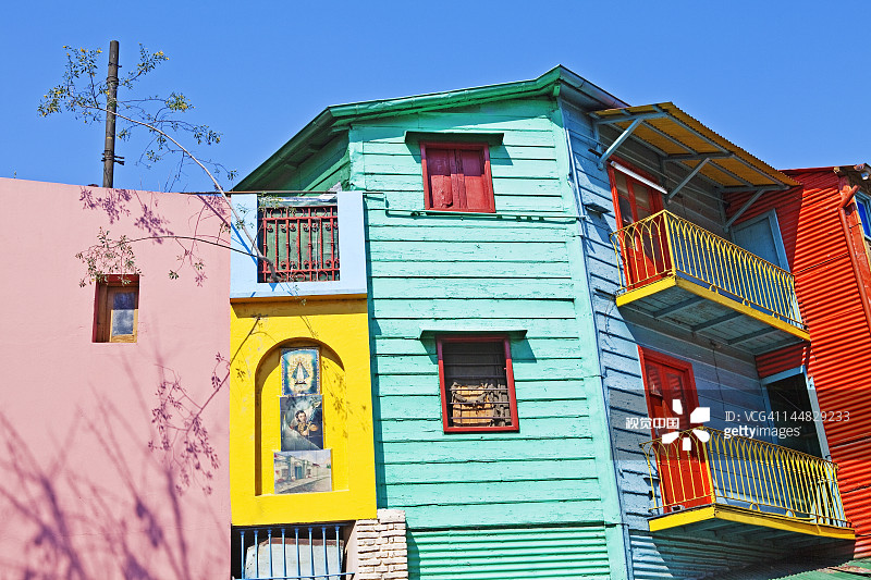 彩色建筑，拉博卡，卡米尼托图片素材
