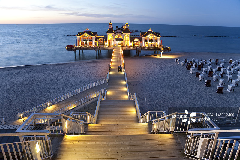 德国吕根岛塞尔林码头图片素材