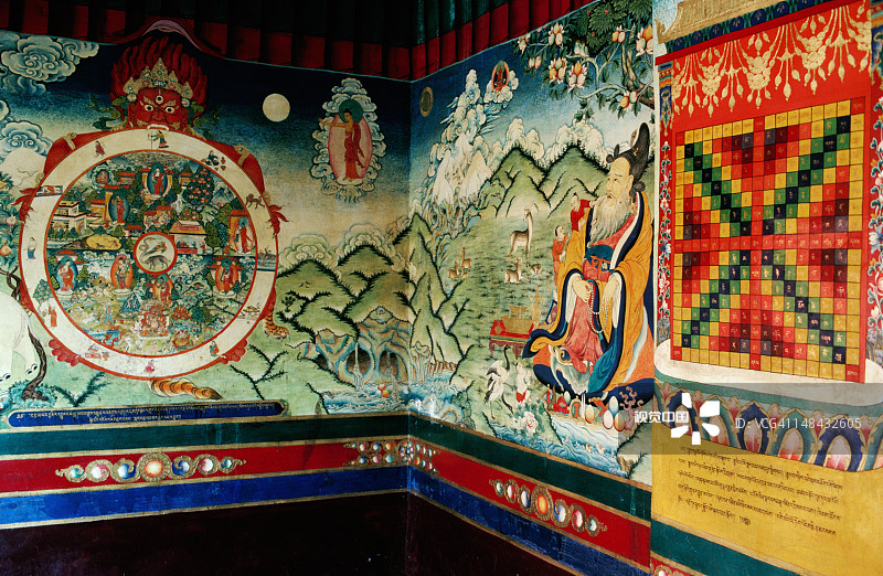 扎什伦布寺的彩色壁画图片素材