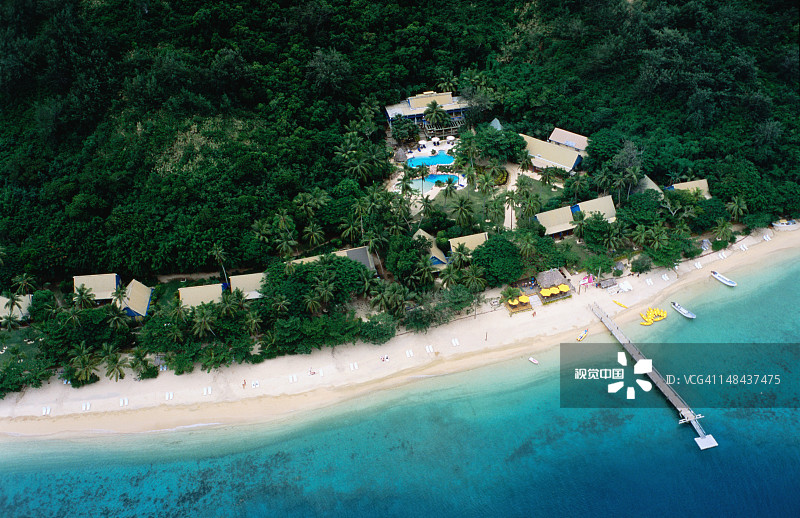 马洛洛岛度假村航拍图片素材