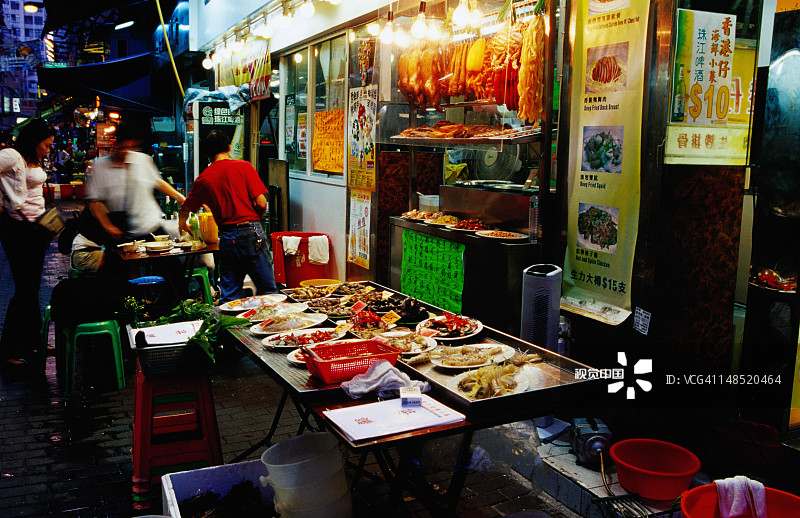 油麻地南京街上的餐厅图片素材