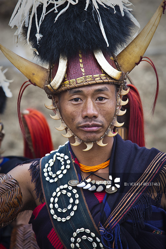 角鹮节上的那加部落男子肖像图片素材