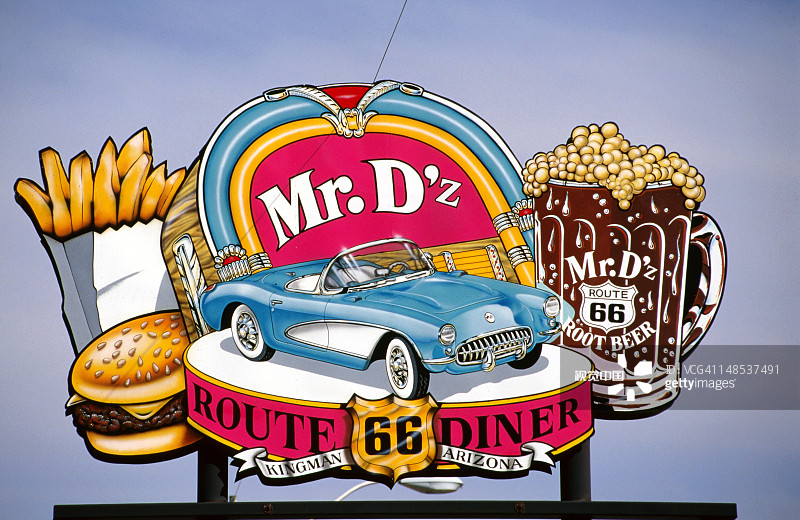 D先生66号公路餐馆招牌图片素材