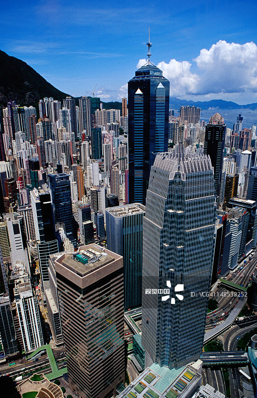 从香港国际金融中心二期拍摄的中环和上环图片素材