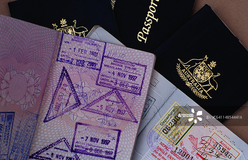 澳大利亚和欧盟护照图片素材