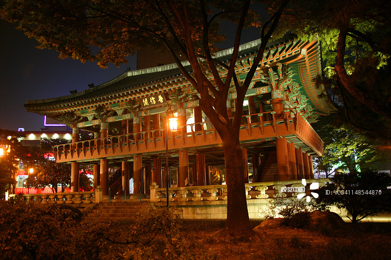 钟路区普信阁钟楼外景图片素材