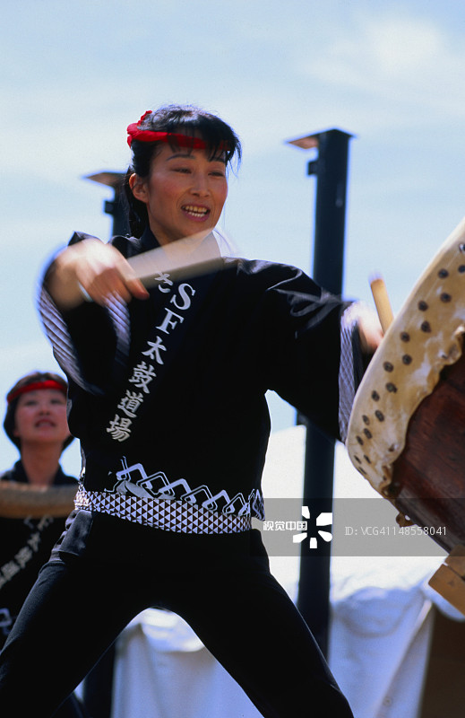 每年四月旧金山樱花节和太鼓表演图片素材