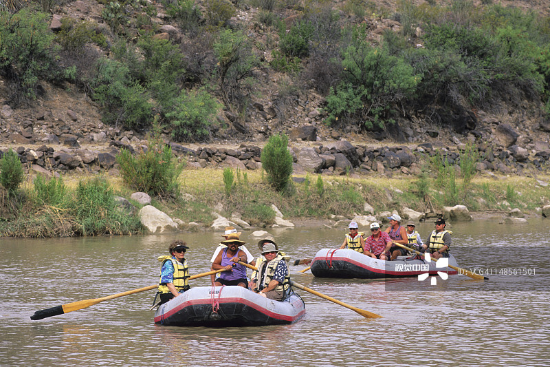 格兰德河上的木筏，大本德牧场州立公园图片素材