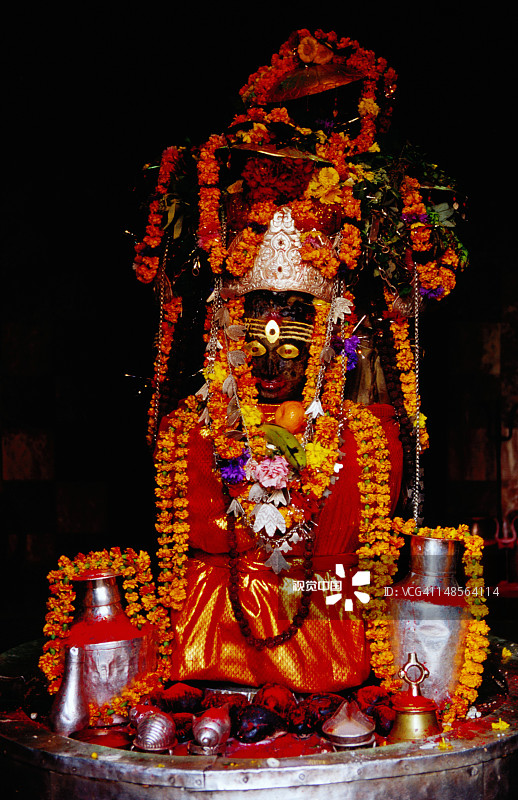 杜巴广场玛哈维施努神殿的湿婆石像图片素材